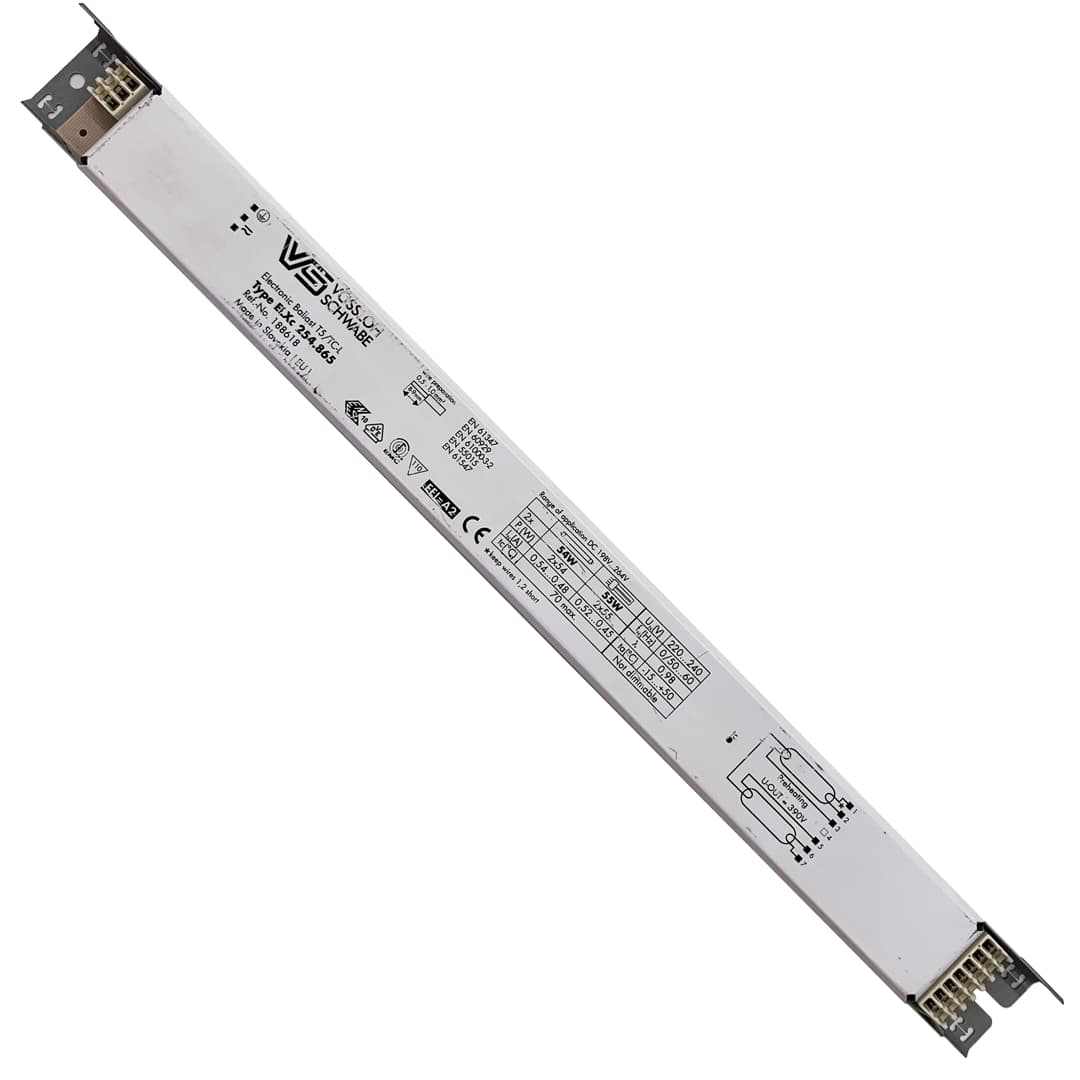 Elektronisches Vorschaltgerät für T5-Leuchtstoffröhren, 2x54 W, Vossloh