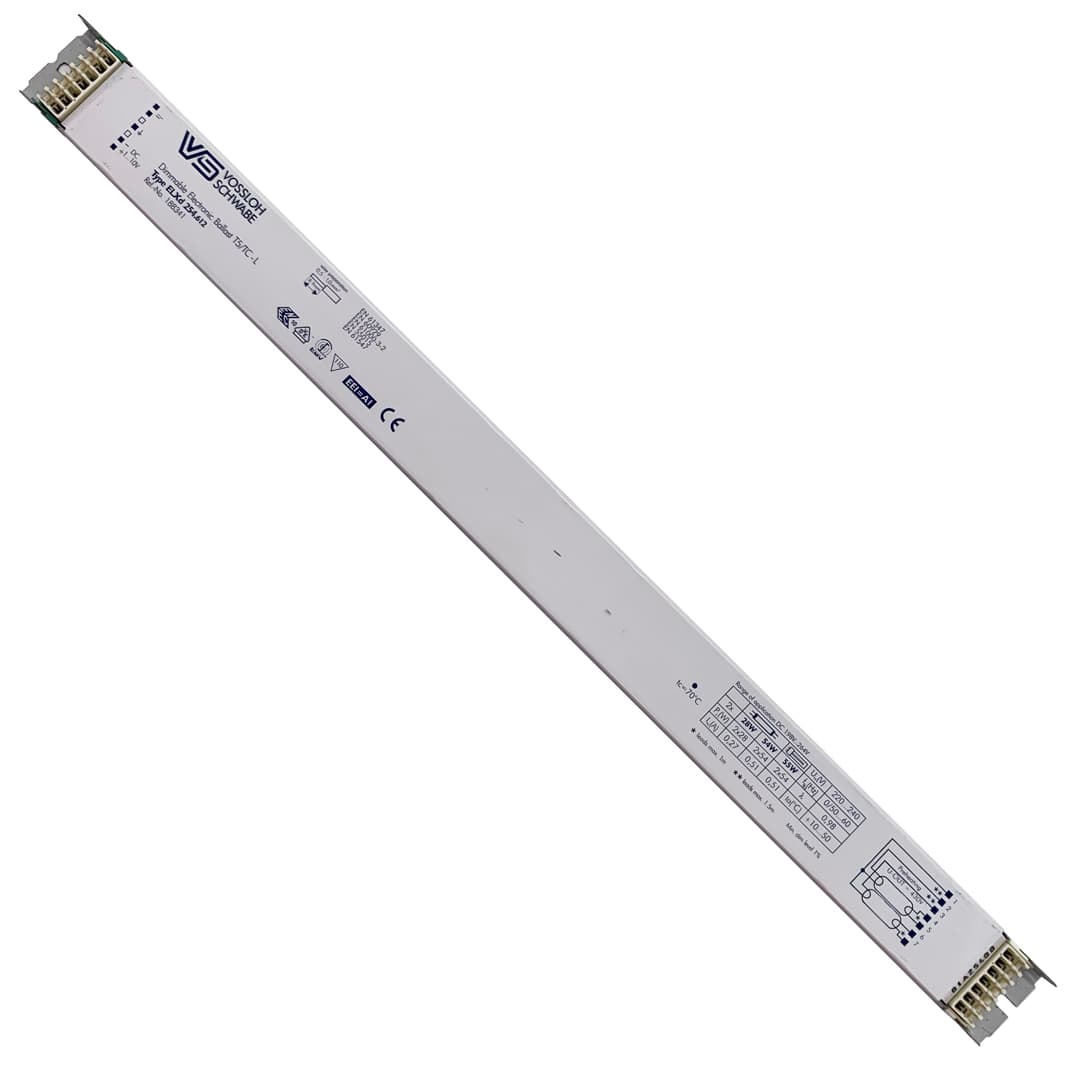 Elektronisches Vorschaltgerät für T5-Leuchtstoffröhren, 2x28 W, Vossloh, 1–10 V