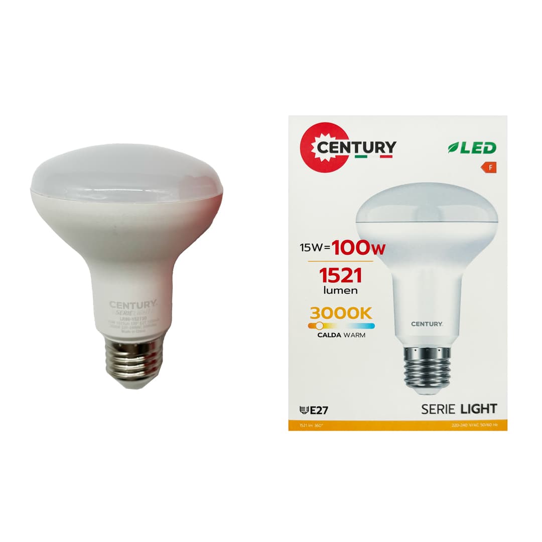 LED-Spotlampe R80 15 W 3000 K E27 Century