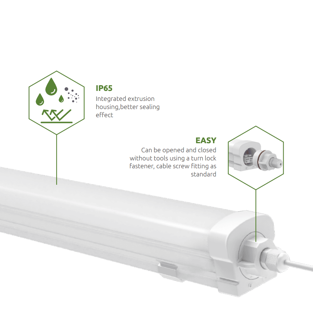 LED Batten 36 W, 4000 K, 1140 mm, TLB - Lámpara de techo estanca