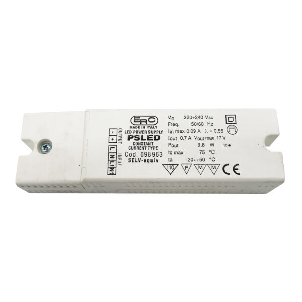 Alimentatore LED 10W 700mA ERC - IdeaDiLuce