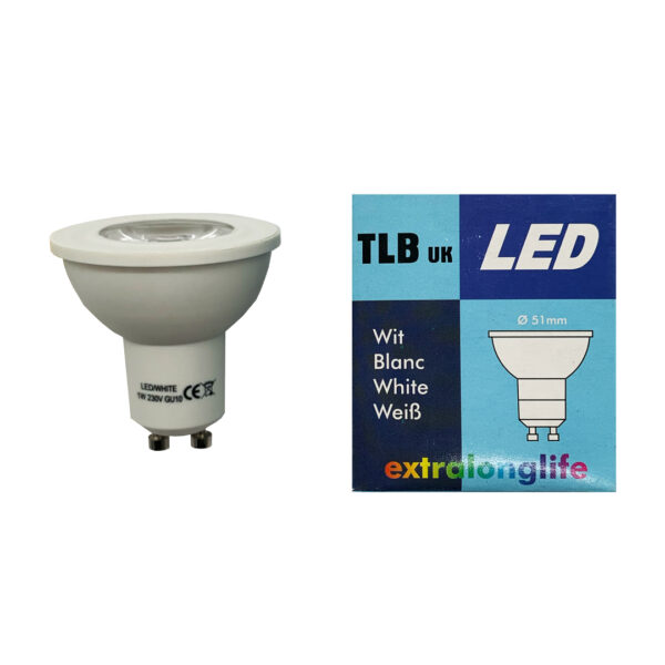 Lampada LED Dicroica 1W 4000K GU10 TLB - IdeaDiLuce
