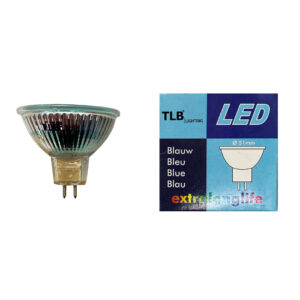 Lampada LED Dicroica Blu MR16 0.8W 12V GU5.3 TLB - IdeaDiLuce