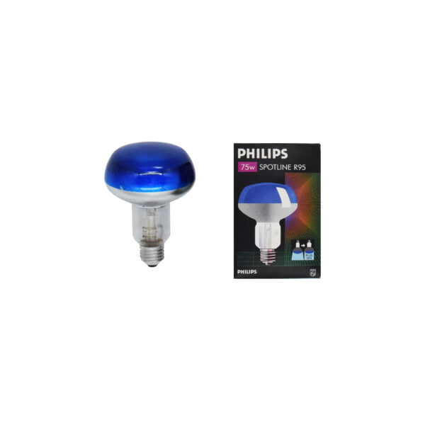 Lampada a Incandescenza Spot R95 75W E27 Blu PHILIPS - IdeaDiLuce