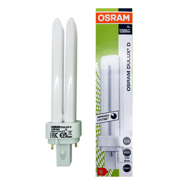 Lampada Fluorescente Dulux D 18W 840 G24D-2 OSRAM - IdeaDiLuce