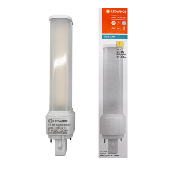 Lampada LED Dulux D 9W 840 G24D-3 LEDVANCE - IdeaDiLuce