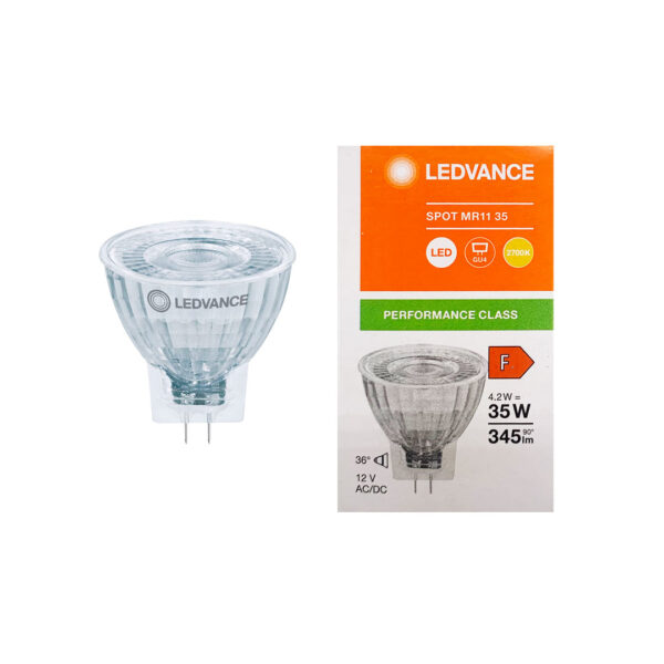 Lampada LED MR11 36° 4.2W 12V GU4 LEDVACE - IdeaDiLuce