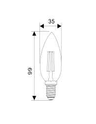 Oliva Ambra LED 4W 3000K E14 TLB