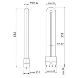 Biax L 55W 830 2G11 GE